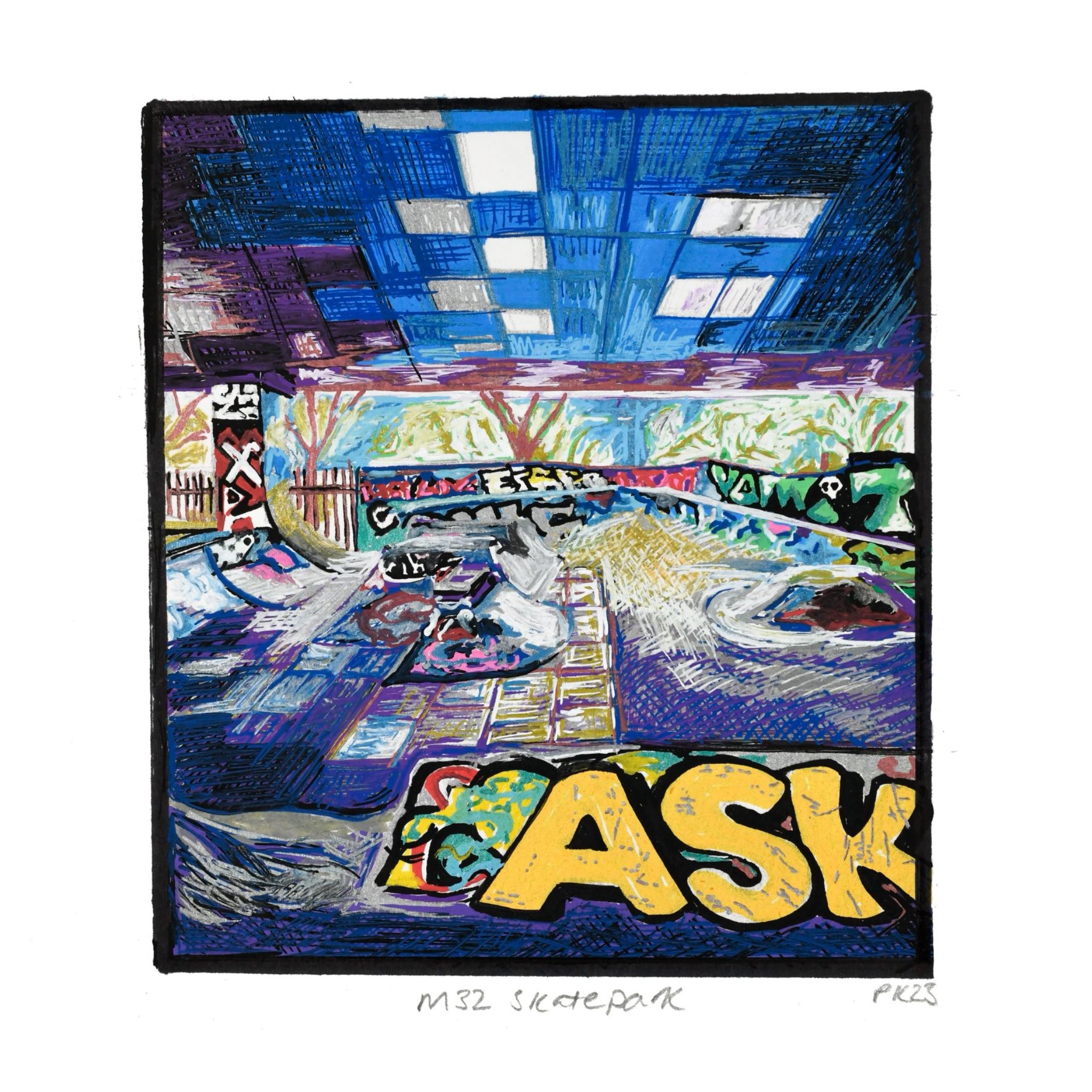 Pip Kitson – M32 Skatepark Print A3